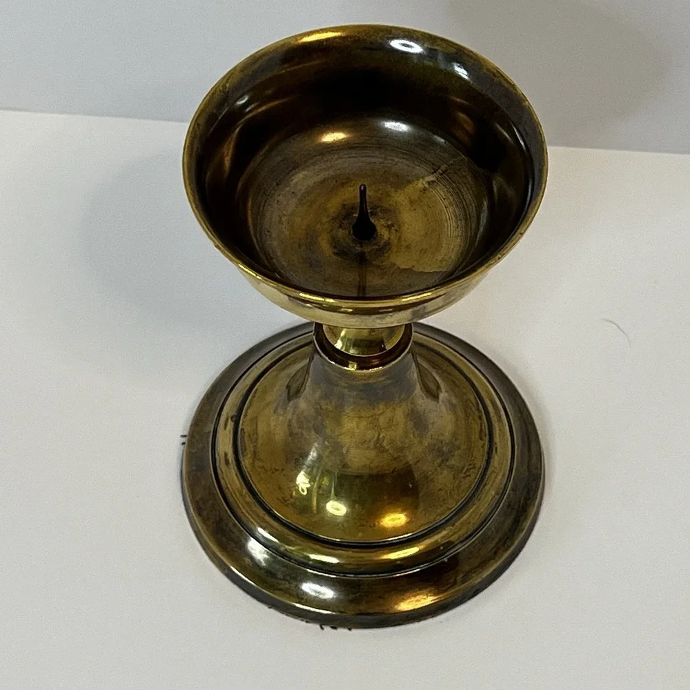 Vintage Gatco solid brass candle holder single w/ spike‎